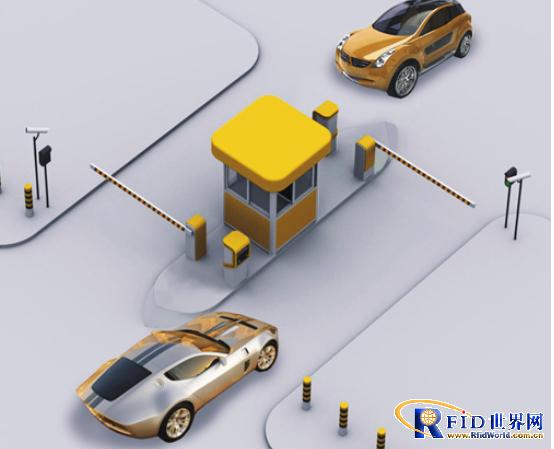 Parking lot vehicle entry and exit management system based on semi-active RFID technology